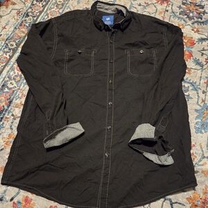 Michael Brandon Black Shirt with Geometric Cuffs